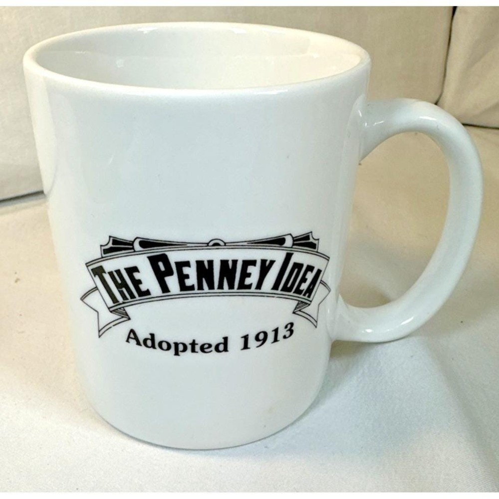 Vintage JCPenney Coffee Mug The Penney Idea Adopted 1913 Seven Policies Listed